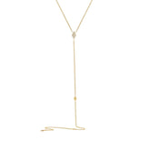 0.09ct 14k Yellow Gold Diamond Lariat Necklace